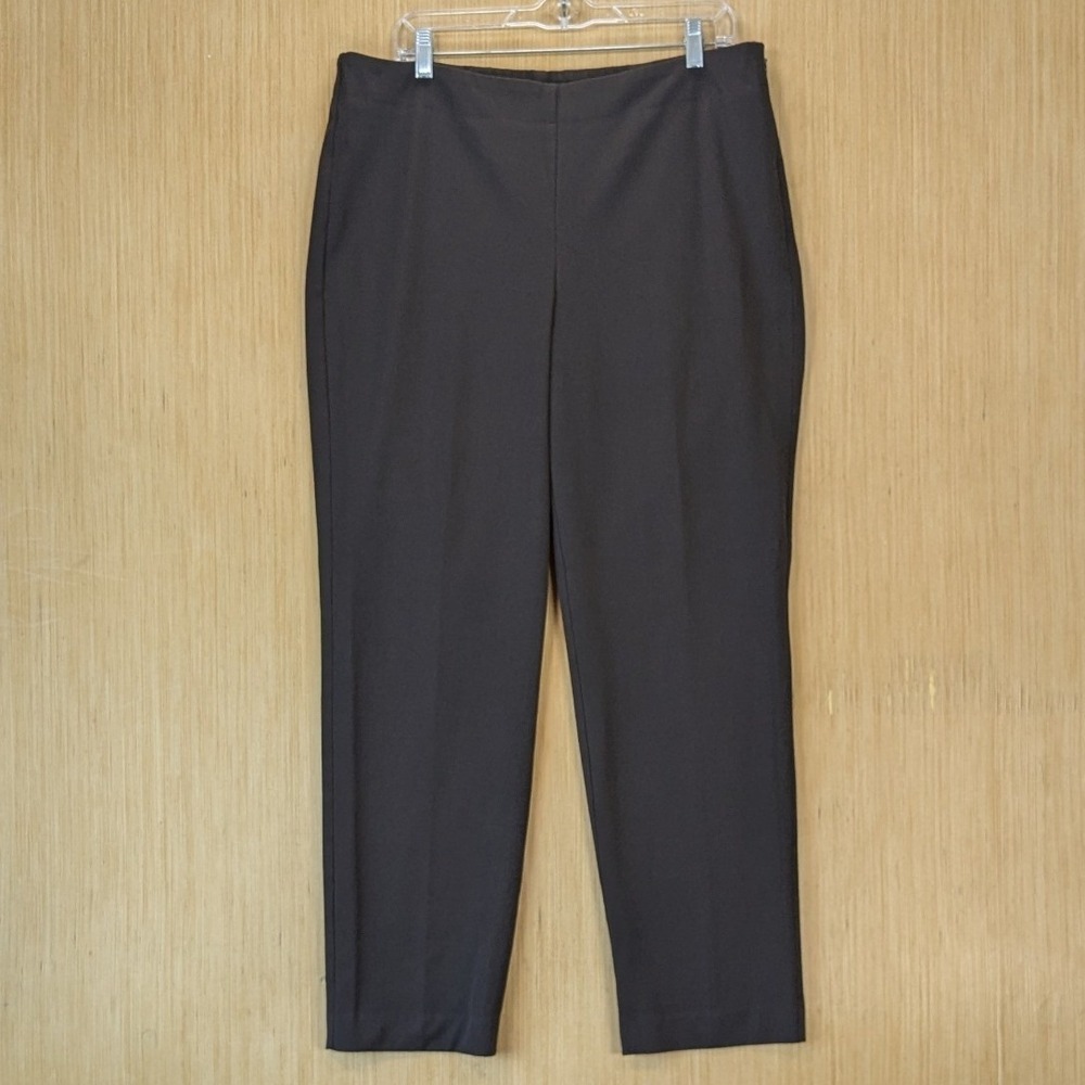 Talbots Heritage Office Career Dress Pants 14 Dark Brown Straight Leg Trousers